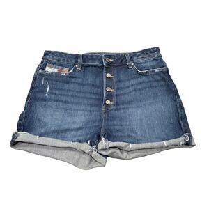 Tommy Jeans High Rise Mom Short Button Up Blue Jean Shorts Slimming Pockets
